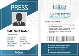 On number 10 is again a unique id format. Print Ready Id Card Templates For Ms Word Office Templates Online