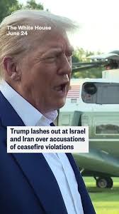 President Trump said that he is “not happy” that Israel fired fresh rockets  at Iran, adding that he is also displeased with Iran.