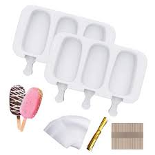 These animated pop molds create delicious frozen treats in fun robot shapes. Popsicle Molds Silicone Ice Pop Molds 4 Cavities Homemade Cakesicle Mold Silicone Cake Pop Mold Ice Cream Mold With 50 Wooden Sticks 50 Parcel Bag 50 Sealing Lines For Diy
