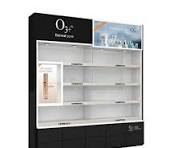 Big Black Cosmetic Shop Display Cabinet Modern Cosmetic Display Counter