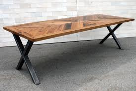 Antique Tobacco Oak Chevron Dinning Cross Leg Table Dining Table Oak Dining Table Antique Dining Tables