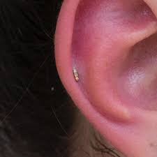 Body Piercer Life Coach On Instagram The Littlest Tiniest Yellow Gold Helix Piercings With The Littlest Tiniest Ombre Of Di Helix Piercing Piercings Piercing