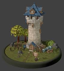 Hand Painted Low Poly Diorama