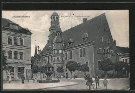 aschersleben rathaus mit hennebrunnen postkarte 1934 aschersleben alte ansichtskarten rathaus