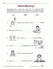 Technically, almost every word has multiple meanings. Which Meaning 2nd Grade Teachervision