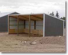 Image result for garages built on slopes. Loafing Lean To Shed Kits Single Slope Buildings Hansen Buildings