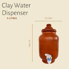 There, it encounters a relatively dry environment and it is kinetically encouraged to leave the surface of the pot and evaporate. Clay Water Dispenser With Tap Vedaleben