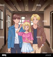 young people hentai style indoor house Stock Vector Image & Art - Alamy