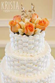 March 25th Flower Basket Cake Vintage Cake Tiered Wedding Cake
