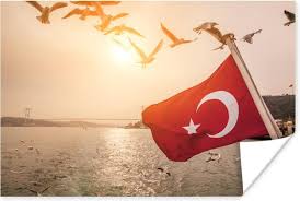 De vlag is gekopieerd van de vlag van het ottomaanse rijk in 1844. Bol Com Turkse Vlag Op Een Schip Poster 60x40 Cm Foto Print Op Poster
