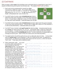 Partnership or lone hand is euchred, opponents score 2 points. Write A Program Called Cards C That Simulates Some Chegg Com