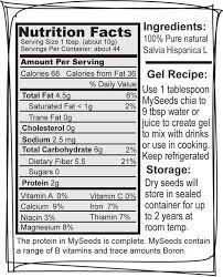 Nutrition Facts For Chia Seeds Myseeds Nutrition Facts Label Chia Seed Nutrition Facts Chia Seed Nutrition