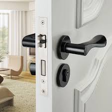 What is a door hardware? 1set Black Door Handle Lock Mute Cylinder Tongue Interior Door Knobs Safety Anti Theft Chastity Device Split Lock Hardware Locks Aliexpress