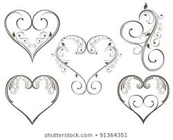 Schöne silhouette des herzens der spitze blumen, blätter. Vector Illustration Of Vintage Design Heart Shape Decorated With Floral Style In Grey Color On Iso Herz Tattoo Vorlage Blumenmalvorlagen Zeichnungen Von Herzen
