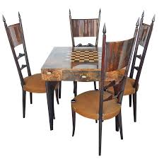 Finely Detailed Aldo Tura Game Table And Chairs Set From A Unique Collection Of Antique And Modern Game Tables At Http Game Table And Chairs Chair Set Chair