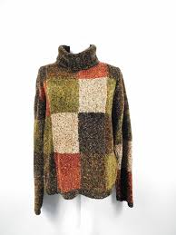 50 Summer Sale Vintage Dressbarn Brown Green Speckled Geometric Colorblock Print Fall Long Sleeve T Thick Sweaters Sweaters Vintage Sweaters