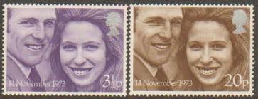 SG941-942 1973 Royal Wedding Stamp Set