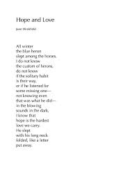Hope And Love By Jane Hirshfield Witty Quotes Poetry Month Poems