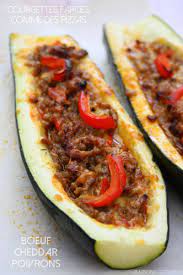 Pizza Boats Courgettes Farcies Facon Pizza Boeuf Hache Poivrons Cheddar Amandine Cooking Courgettes Farcies Recette Recettes De Cuisine