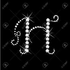 Letter H With Diamonds