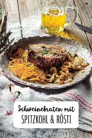 Schweinebraten Mit Spitzkohl Rosti Rezept Rezept Schweinebraten Weihnachtsessen Mit Fleisch Spitzkohl