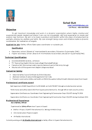 Resume Of Sohail Butt As Safety Officer