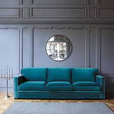 Teal Blue Big Velvet Sofa With Studded Detail For Even More Luxury 4 5 Seater Velvet Sofa In Blue Dandy Maisons Du M Blue Sofa Velvet Sofa Blue Velvet Sofa