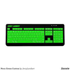 Neon Green Custom Wireless Keyboard Zazzle Com Neon Green Keyboard Custom