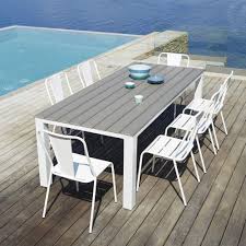 Gartentisch Aus Plastik In Holzoptik Und Aluminium B 230 Cm Taupe Maisons Du Monde Mesas Jardin Muebles De Comedor Comedores Terraza