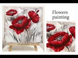 How to paint flowers on canvas. How To Paint A Flower On Canvas Demo Acrylic Technique On Canvas By Julia Kotenko Youtube
