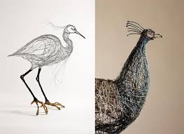 Bird Sculptures Constructed From Wire By Celia Smith Look Like Detailed Sketches Wire Sculpture Birds Wire Art Bird Sculpture Wire Sculpture
