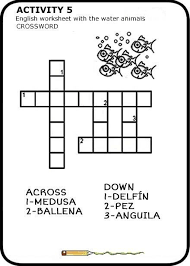 Crolos Animales Acuaticos En Ingles Ficha Para Imprimir Crucigrama Free Worksheet To Print Crossword The Wate Water Animals Animal Worksheets Vocabulary