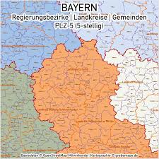 File:bayern regierungsbezirke.svg wikimedia commons bayern karte landkarte bayern niederbayern oberpfalz oberbayern regierung von schwaben bayern karte und bayerns regierungsbezirke. Bayern Vektorkarte Gemeinden Landkreise Regierungsbezirke Plz 5 Grebemaps B2b Kartenshop