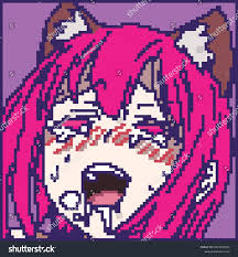 Ahegao Anime Face Pixel Art 3 Stock Vector (Royalty Free) 2274332841 |  Shutterstock