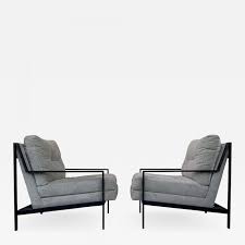 Simple black metal bed base california king. Pair Of Mid Century Modern Style Armchairs With Black Metal Frames