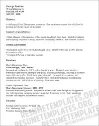Resume Examples For Retail Store Manager Retail Manager Resume Template Retail Resume Template Retail Resume Examples Retail Resume