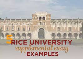 Rice University Supplemental Essay Examples Essay Examples