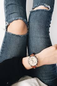Ripped Jeans And A Classic Boyfriend Watch The Ultimate Casual Friday Ootd Via Gabbirenee Fashion Plus Size Womens Clothing Style