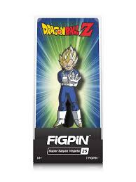 The highly posable 155mm figure includes five pairs of optional hands, three optional expressions, and a custom stand. Amazon Com Figpin Dragon Ball Z Super Saiyan Vegeta Collectible Pin With Premium Display Case Video Games