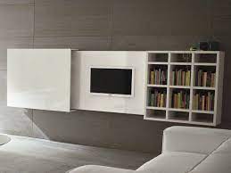 Beau meuble tv blanc brillant. Wall Mounted Retractable Tv Cabinet Slim 10 Slim Collection By Dall Agnese Design Imago Design Massimo Rosa Tv Mobel Versteckt Tv Mobel Fernseher Verstecken