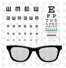 Snellen Eye Test Chart With Glasses Stock Vector Image