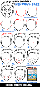Draw the bottom of the chin. How To Draw Cartoon Facial Expressions Uneasy Uncomfortable Embarrassed Nervous How To Draw Step By Step Drawing Tutorials