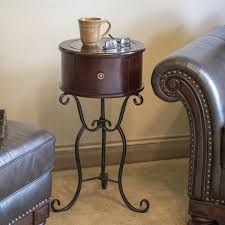 Decor therapy round side table with 1 door and drawer. Wilson 1 Drawer Wood And Metal Round Side Table Walmart Com Walmart Com