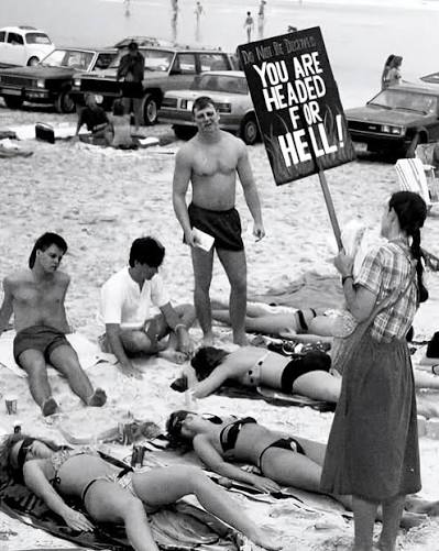 Police officers patrolled American beaches with tape measures in the 1920s, checking the length of women's swimsuits. Washington, DC set its limit at six inches above the knee in 1922, after Colonel