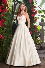 elegant satin ball gown wedding dress style 2257 in 2019