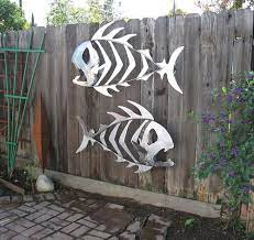Metal Outdoor Fish Sculptures Scrap Metal Art Metal Tree Wall Art Metal Sculpture