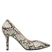Fifth Pointy Toe Pumps Embossed Snake Print