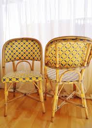 Set Of 2 French Rattan Cafe Chairs By Drucker Of France Very Rare To The U S