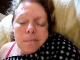 Lady with funny sleeping