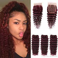 2021 Burgundy Deep Wave Brazilian Virgin Hair Red Raw Deep Curly Wave 99j Human Hair Weave Wet And Wavy 3 Bundles With Lace Closure From Christinahair 162 97 Brazilian Virgin Hair Deep Curly Weave Hairstyles